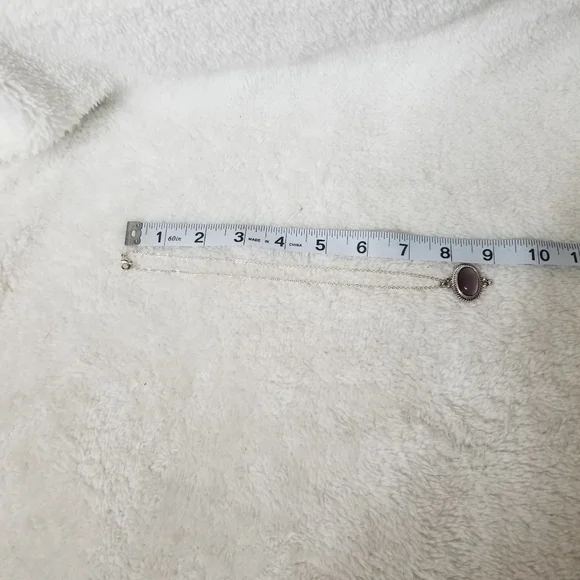 Silvertone unbranded purple stone pendant - Picture 3 of 3